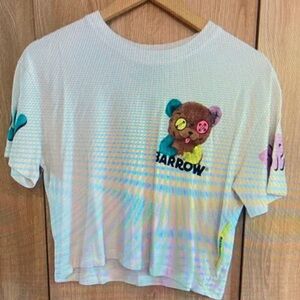 Arrow Kids White Tee with Colorful Bear Patch